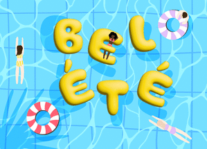 Bel été dans la piscine ensoleillée